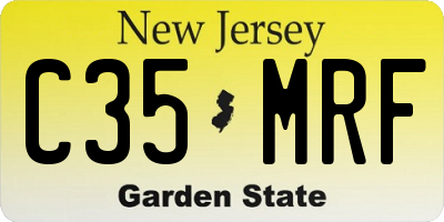 NJ license plate C35MRF
