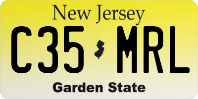 NJ license plate C35MRL