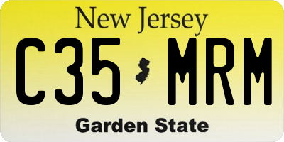 NJ license plate C35MRM