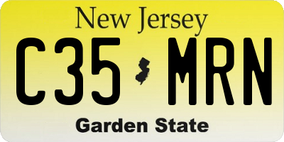 NJ license plate C35MRN