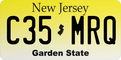 NJ license plate C35MRQ