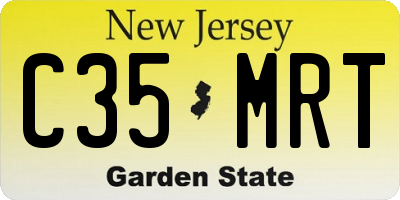 NJ license plate C35MRT