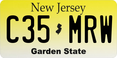 NJ license plate C35MRW