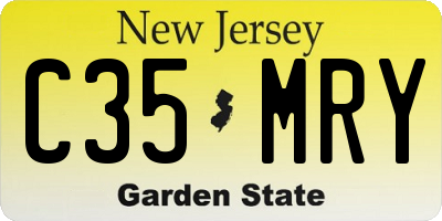 NJ license plate C35MRY
