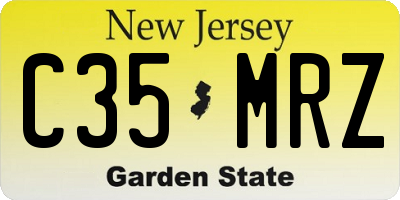 NJ license plate C35MRZ