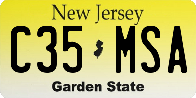 NJ license plate C35MSA