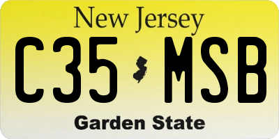 NJ license plate C35MSB
