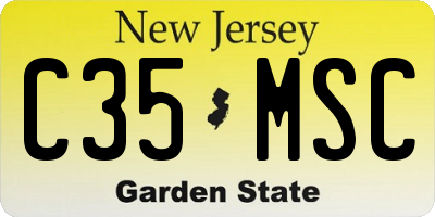 NJ license plate C35MSC