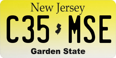 NJ license plate C35MSE
