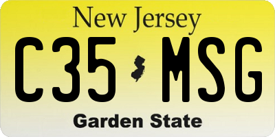 NJ license plate C35MSG