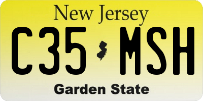 NJ license plate C35MSH