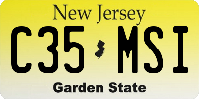 NJ license plate C35MSI
