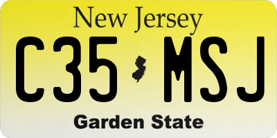NJ license plate C35MSJ
