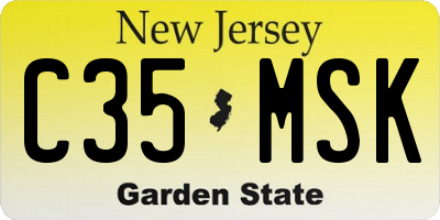 NJ license plate C35MSK