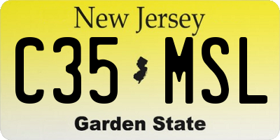 NJ license plate C35MSL