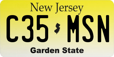 NJ license plate C35MSN