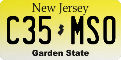 NJ license plate C35MSO