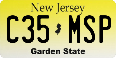 NJ license plate C35MSP