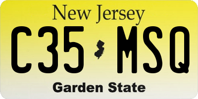 NJ license plate C35MSQ