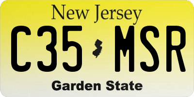 NJ license plate C35MSR