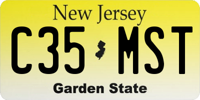 NJ license plate C35MST