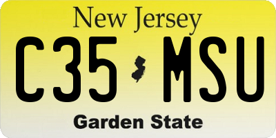 NJ license plate C35MSU