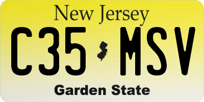NJ license plate C35MSV