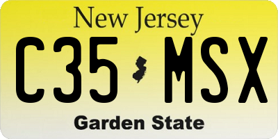 NJ license plate C35MSX