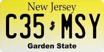 NJ license plate C35MSY