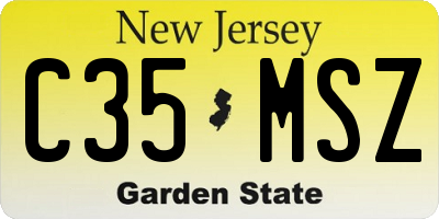 NJ license plate C35MSZ