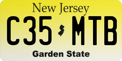 NJ license plate C35MTB