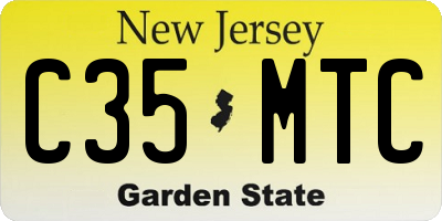NJ license plate C35MTC