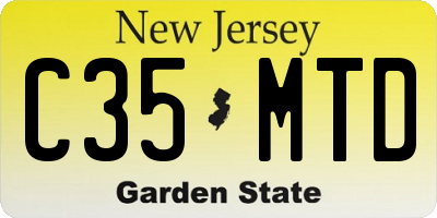 NJ license plate C35MTD