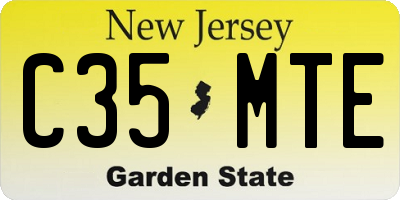 NJ license plate C35MTE