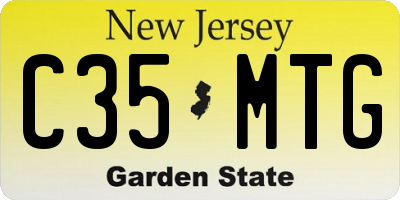 NJ license plate C35MTG