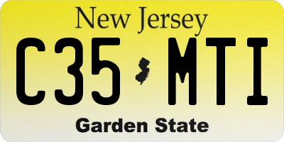 NJ license plate C35MTI