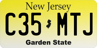 NJ license plate C35MTJ