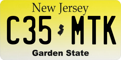 NJ license plate C35MTK