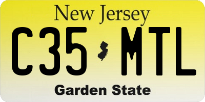 NJ license plate C35MTL