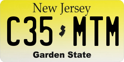 NJ license plate C35MTM
