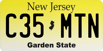 NJ license plate C35MTN