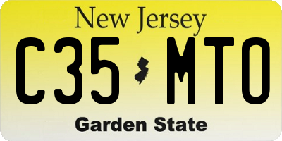 NJ license plate C35MTO