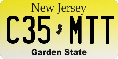 NJ license plate C35MTT