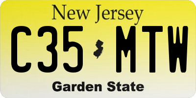 NJ license plate C35MTW