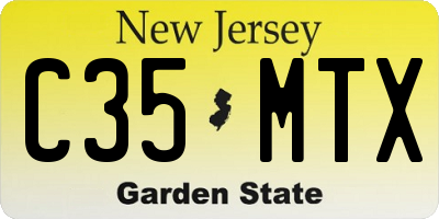 NJ license plate C35MTX