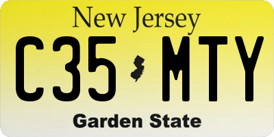 NJ license plate C35MTY