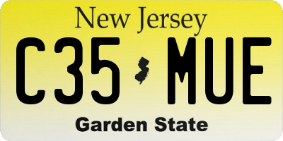 NJ license plate C35MUE