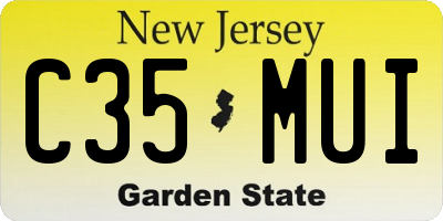 NJ license plate C35MUI