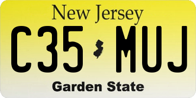 NJ license plate C35MUJ