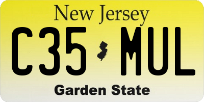 NJ license plate C35MUL